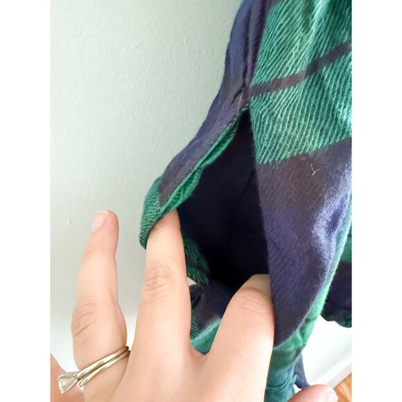 Aerie | NWT Flannel Plaid Romper in Green Blue | Sz XS - Picture 8 of 11